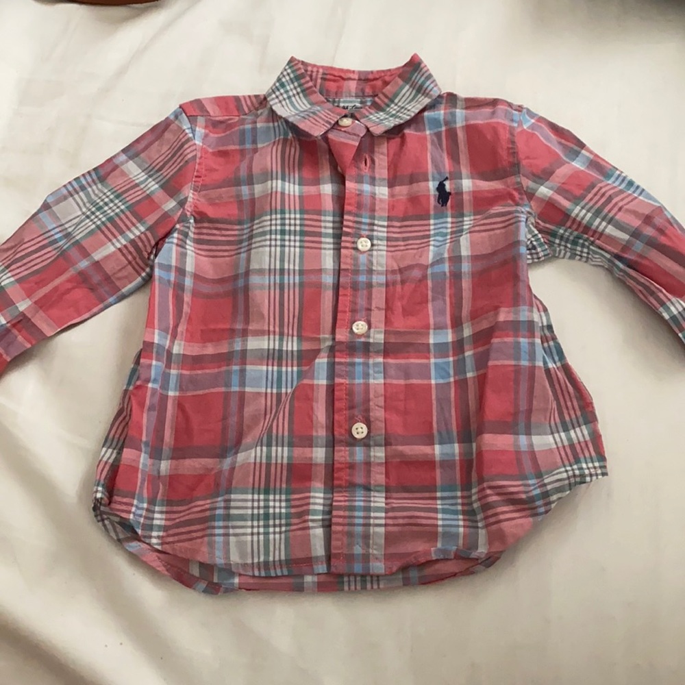 Ralph Lauren plaid button up new without tags 12mo